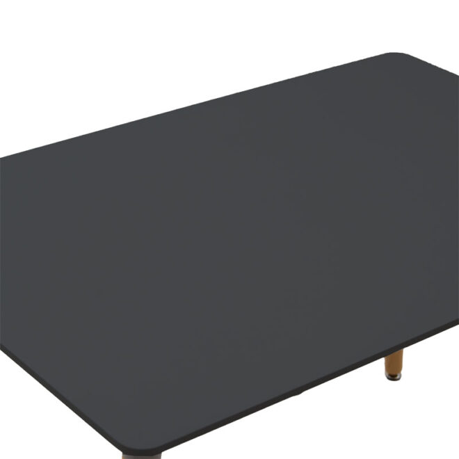 Τραπέζι Natali pakoworld MDF μαύρο-πόδια φυσικό 120x80x76εκ - Image 3