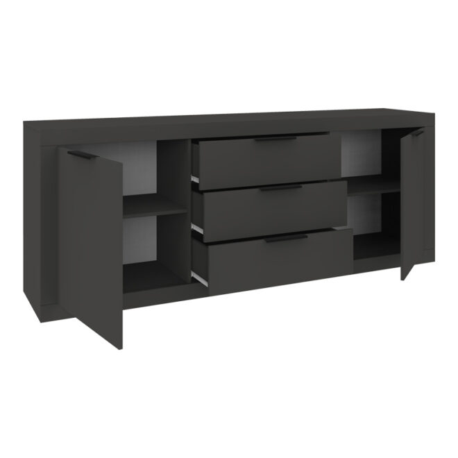 Μπουφές Doha pakoworld σε ανθρακί απόχρωση 210x45x80.5εκ - Image 2