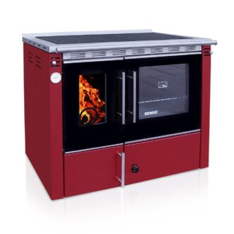 Senko C-25 Premium ενεργειακή σόμπα ξύλου καλοριφέρ με φούρνο - Μπορντό