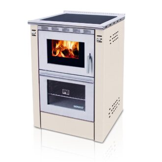 Senko SG-60 ενεργειακή σόμπα ξύλου με φούρνο - Μπέζ