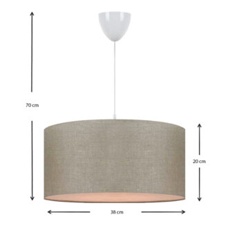 Alternative view of Φωτιστικό οροφής Monahan Megapap υφασμάτινο μονόφωτο χρώμα μπεζ άμμου 38x20x70εκ.