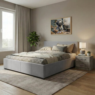 Alternative view of Κρεβάτι Norse pakoworld pu γκρι ματ με αποθηκευτικό χώρο 160x200εκ