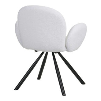 Alternative view of Πολυθρόνα Garzele Inart λευκό μπουκλέ ύφασμα-πόδι μαύρο μέταλλο 68x66x82.5εκ