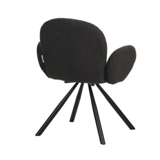 Alternative view of Πολυθρόνα Garzele Inart ανθρακί μπουκλέ ύφασμα-πόδι μαύρο μέταλλο 68x66x82.5εκ