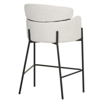 Alternative view of Σκαμπό μπαρ Tolerse Inart μπεζ ύφασμα-πόδι μαύρο μέταλλο