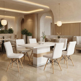 Alternative view of Τραπέζι Zoekrin Inart λευκό mdf 200x100x76εκ