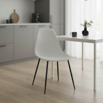 Alternative view of Καρέκλα Ballen pakoworld pp λευκό με μαύρα μεταλλικά πόδια 41.5x53x84.5εκ