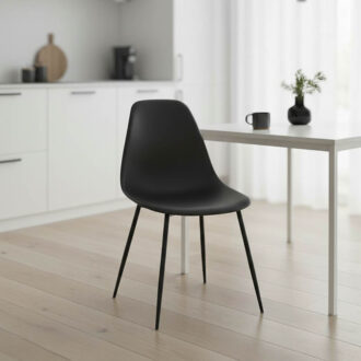 Alternative view of Καρέκλα Ballen pakoworld pp μαύρο με μαύρα μεταλλικά πόδια 41.5x53x84.5εκ