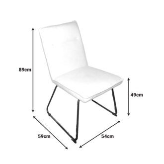 Alternative view of Καρέκλα Essential pakoworld ύφασμα μπεζ-πόδι μάυρο μεταλλικό 54x59x89εκ