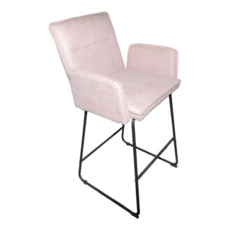 Σκαμπό μπαρ Essential pakoworld ύφασμα σαπιο μήλο-πόδι μαύρο μεταλλικό 57x64.5x107εκ