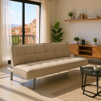 Alternative view of Καναπές-κρεβάτι Travis pakoworld 3θέσιος με ύφασμα μπεζ 175x83x74εκ