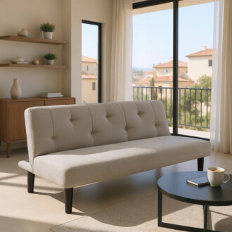 Alternative view of Καναπές-κρεβάτι Breathe pakoworld ύφασμα γκρι 167x77x73εκ