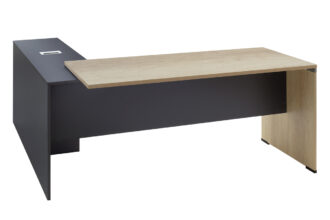 Alternative view of Γραφείο εργασίας επαγγελματικό Lotus pakoworld αναστρέψιμο σε φυσικό-ανθρακί 180x160x75εκ