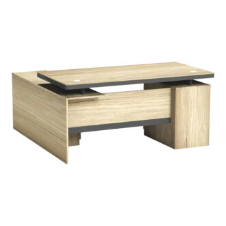 Alternative view of Γραφείο επαγγελματικό Lotus pakoworld με δεξιά γωνία σε φυσική-ανθρακί απόχρωση 200x160x76εκ