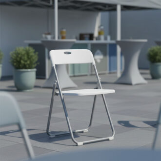 Alternative view of Καρέκλα πτυσσόμενη Daxton pakoworld PP λευκό-ασημί 49x46.5x73.5εκ