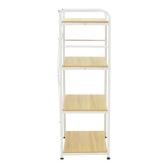 Alternative view of Ραφιέρα επιδαπέδια Depo pakoworld μέταλλο λευκό-mdf σε φυσική απόχρωση 60x40x120εκ