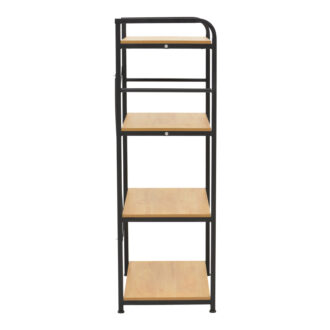 Alternative view of Ραφιέρα επιδαπέδια Depo pakoworld μέταλλο μαύρο-mdf σε oak απόχρωση 60x40x120εκ