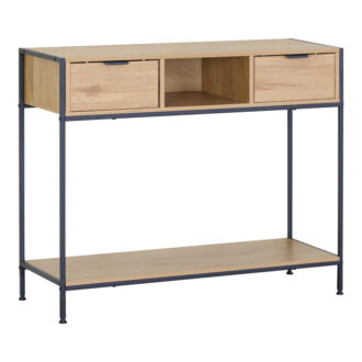 Alternative view of Κονσόλα Regando pakoworld σε oak απόχρωση με μαύρο μέταλλο 100x35x80εκ