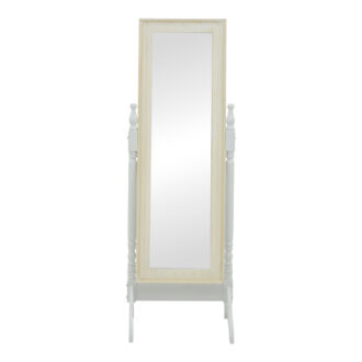 Alternative view of Καθρέπτης Malone Inart mdf σε λευκή αντικέ απόχρωση 55x50x160εκ