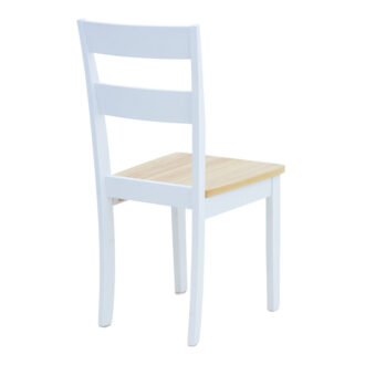 Alternative view of Καρέκλα York pakoworld σε λευκή-φυσική απόχρωση 39.5x47.5x89εκ