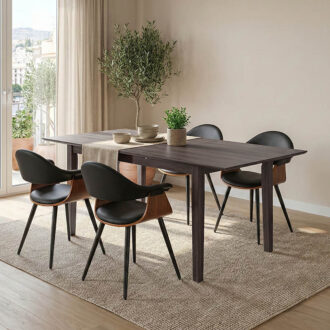 Alternative view of Tραπέζι επεκτεινόμενο Mabor pakoworld ξύλο σε καρυδί απόχρωση 120-150x80x73,8εκ