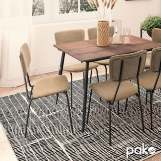 Alternative view of Καρέκλα Tania pakoworld ύφασμα μπεζ antique-μαύρο πόδι