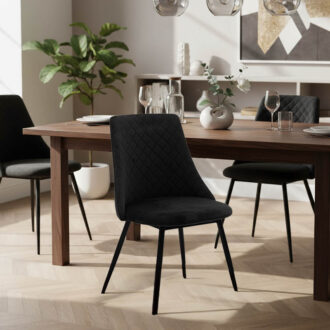 Alternative view of Καρέκλα Giselle pakoworld βελούδο μαύρο-πόδι μαύρο