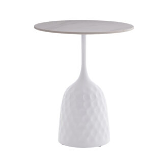 Alternative view of Βοηθητικό τραπέζι Kousien Inart λευκό sintered stone Φ50x60εκ