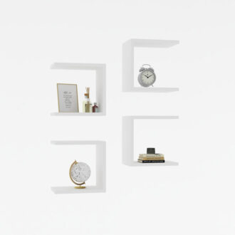 Ραφιέρα τοίχου Perari pakoworld 4τεμ.σε λευκή απόχρωση 30x19.6x30εκ