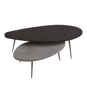 Τραπέζι σαλονιού Monty pakoworld 2 τεμ. σε απόχρωση σε μαύρο-γκρι απόχρωση 116x46x46εκ