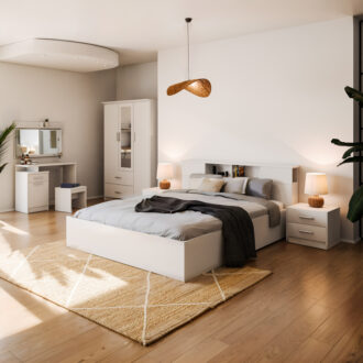 Alternative view of Κρεβάτι OLYMPUS pakoworld σε λευκή απόχρωση 160x200εκ