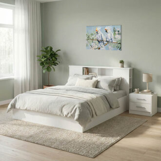 Alternative view of Κρεβάτι OLYMPUS pakoworld σε λευκή απόχρωση 140x200εκ
