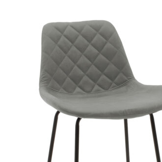 Alternative view of Σκαμπό μπαρ Faith pakoworld αντικέ ανθρακί pu-μαύρο μέταλλο 50x54x104εκ