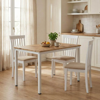 Alternative view of Τραπέζι Witte pakoworld MDF/Metal σε sonoma απόχρωση με λευκο πόδι 110x70x76εκ