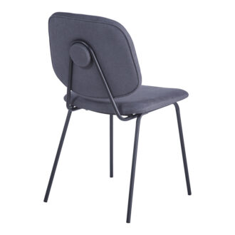 Alternative view of Καρέκλα Pietro I pakoworld ανθρακί ύφασμα-πόδι μαύρο μέταλλο 45x55x82.5εκ