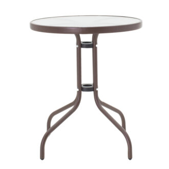 Alternative view of Τραπέζι Watson pakoworld μέταλλο καφέ-γυαλί Φ60x70εκ