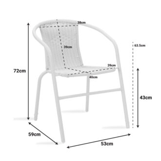 Alternative view of Πολυθρόνα Obbi pakoworld μέταλλο-pe λευκό 53x59x72εκ