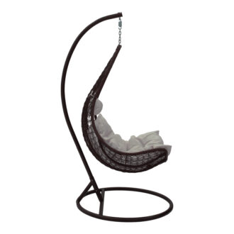 Alternative view of Κούνια Soleil pakoworld κρεμαστή μέταλλο καφέ-pp καφέ-μαξιλάρι μπεζ 103x83x200εκ