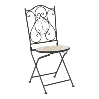 Alternative view of Τραπεζαρία Sellis pakoworld σετ 3τεμ μωσαικό-μέταλλο μαύρο