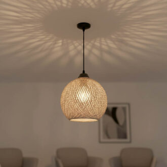 Alternative view of Φωτιστικό οροφής μονόφωτο PWL-0967 pakoworld Ε27 καφέ-μαύρο Φ23x22εκ