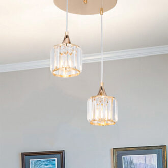 Alternative view of Φωτιστικό οροφής δίφωτο PWL-1025 pakoworld Ε27 χρυσό-γυαλί Φ30x70εκ