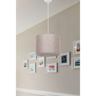 Alternative view of Φωτιστικό οροφής μονόφωτο PWL-1115 pakoworld Ε27 μπεζ-λευκό Φ22x16,5εκ