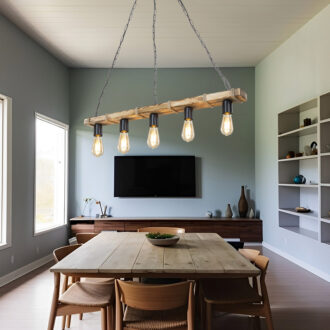 Alternative view of Φωτιστικό οροφής πεντάφωτο Lagoon pakoworld Ε27 σε καφέ απόχρωση 100x8.5x10.5εκ