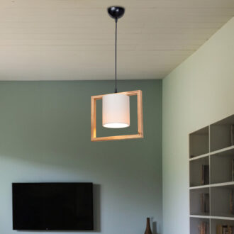 Alternative view of Φωτιστικό οροφής μονόφωτο Sereda pakoworld Ε27 σε καφέ-cream απόχρωση 28x14x27εκ