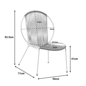 Alternative view of Καρέκλα Dapper pakoworld λευκό μέταλλο-pe φυσικό 64.5x71x92.5εκ