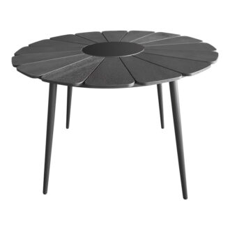 Alternative view of Τραπέζι Pinap pakoworld μαύρο αλουμίνιο και plywood σε μαύρη απόχρωση Φ110x74εκ