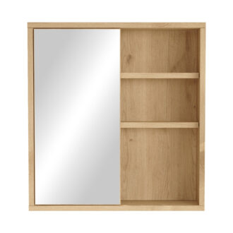 Ντουλάπι μπάνιου Bagno με καθρέπτη pakoworld oak 60x14.5x63.6εκ