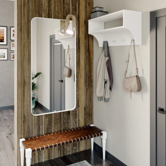 Alternative view of Κρεμάστρα Crosta pakoworld σε λευκή απόχρωση 80x28x40εκ