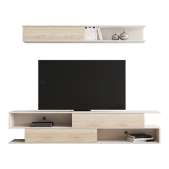 Alternative view of Σύνθετο σαλονιού Brick pakoworld σε sonoma oak-κρεμ απόχρωση 240x40x50.4εκ