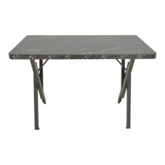 Alternative view of Τραπέζι Vertex pakoworld μαυρο εφέ μαρμάρου με μαύρα μεταλλικά πόδια 110x70x72εκ